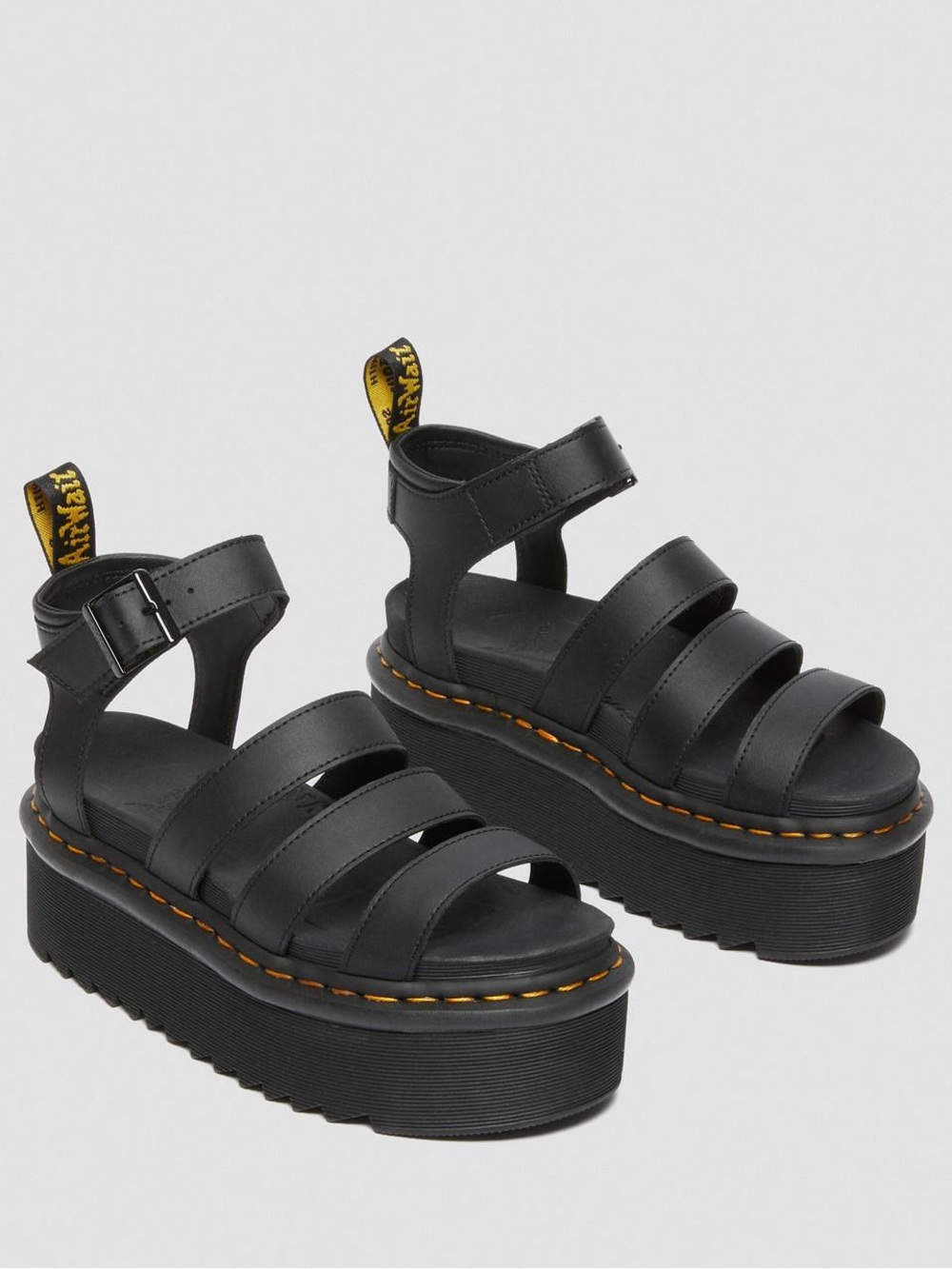 Dr. Martens Blaire Quad Platform Gladiator Sandals Black Leather US 11 - Picture 2 of 7